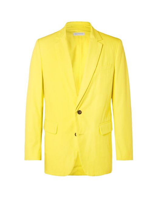 Dries Van Noten Yellow Unstructured Cotton-blend Gabardine Blazer for men