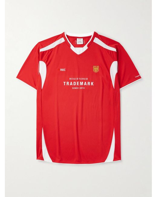 Vetements Printed Embroidered Panelled Cotton-mesh T-shirt for men