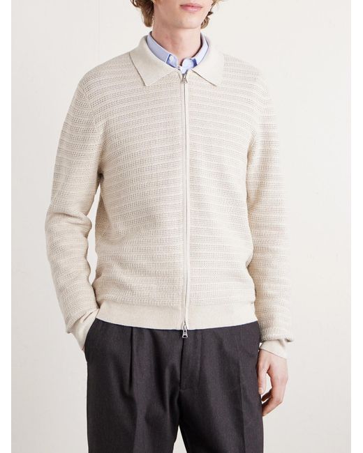 NN07 White Gustav Organic Cotton Zip-Up Cardigan for men