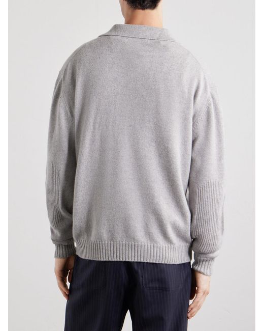 Sease Gray Cashmere Polo Sweater for men