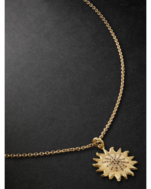 Elhanati Black Sun Gold Diamond Pendant Necklace for men