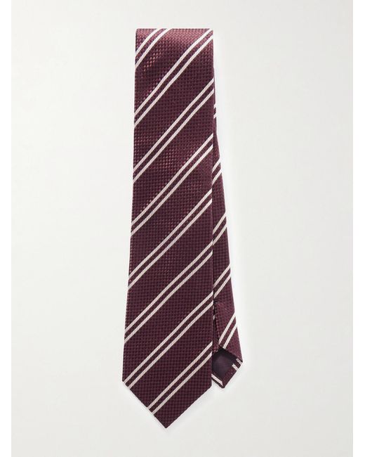 Tom Ford Purple 8Cm Striped Silk-Jacquard Tie for men