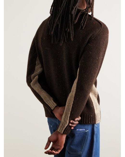 Inis Meáin Brown Donegal Merino Wool And Cashmere-blend Sweater for men