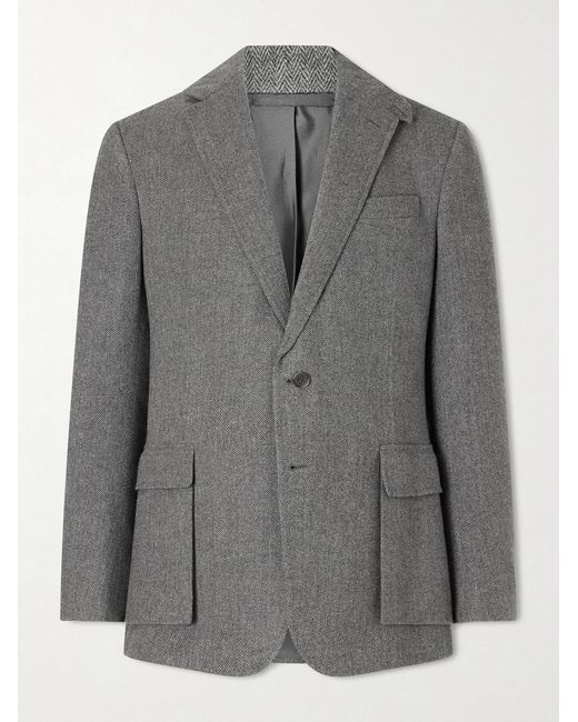 Ralph Lauren Gray Herringbone Wool Jacket for men
