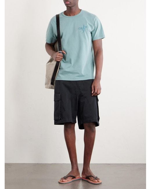 J.W. Anderson Blue Twisted Wide-Leg Cotton-Twill Cargo Shorts for men