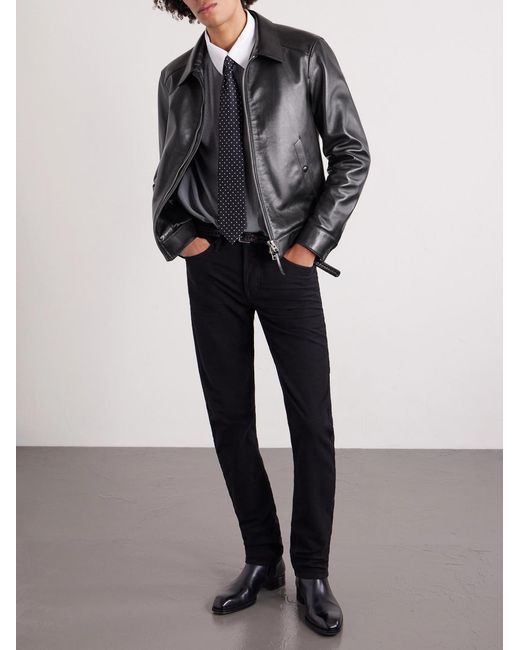 Tom Ford Black Slim-Fit Leather Jacket for men