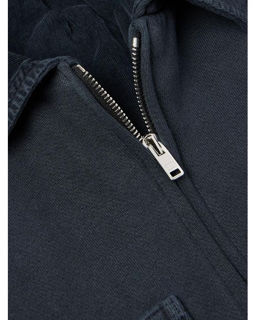 Les Tien Blue Utility Heavyweight Structured-fleece Cotton-jersey Zip-up Jacket for men