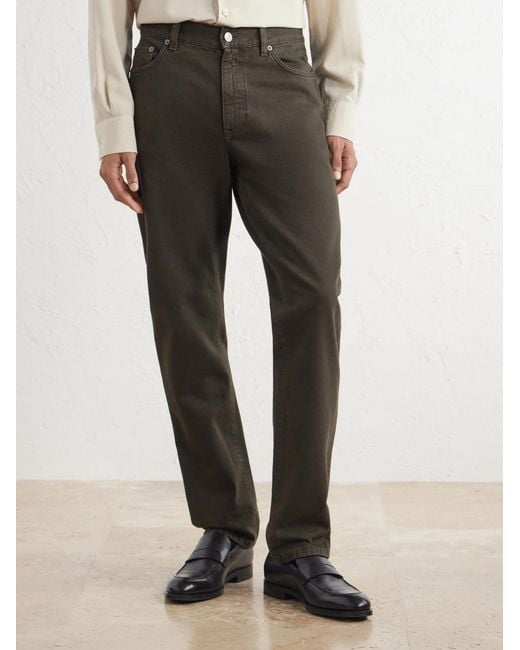 Zegna Gray Roccia Slim-Fit Garment-Dyed Jeans for men