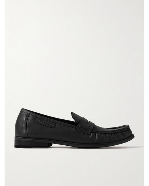 GRENSON Black Simeon Leather Penny Loafers for men