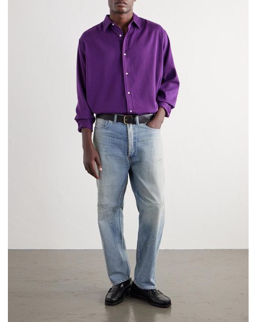 A.PRESSE Blue No. 37 Wide-leg Distressed Jeans for men