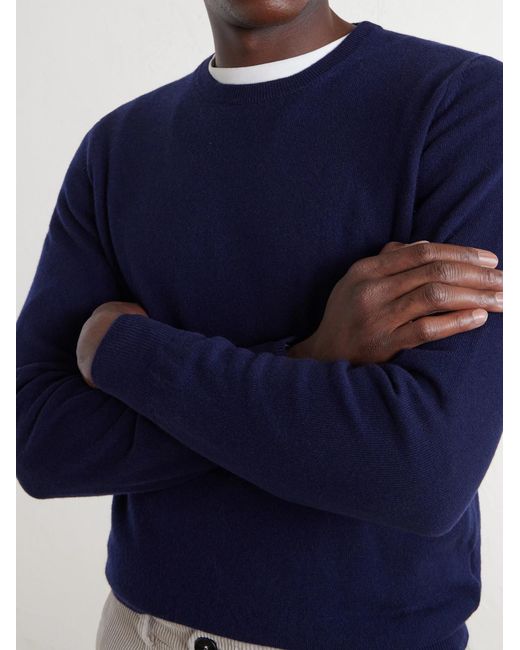Fedeli Blue Argentina Baby Cashmere Sweater for men