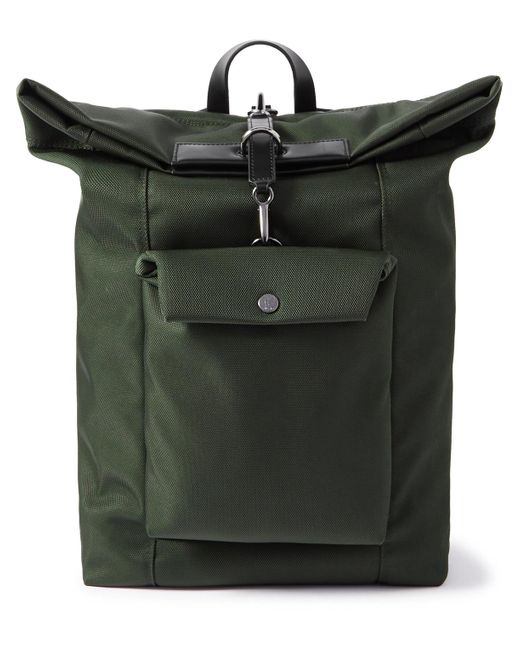 Mismo Green M/s Escape Leather-trimmed Ballistic Nylon Backpack for men