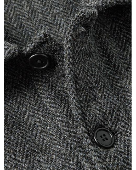 Sid Mashburn Gray Herringbone Harris Tweed Chore Jacket for men