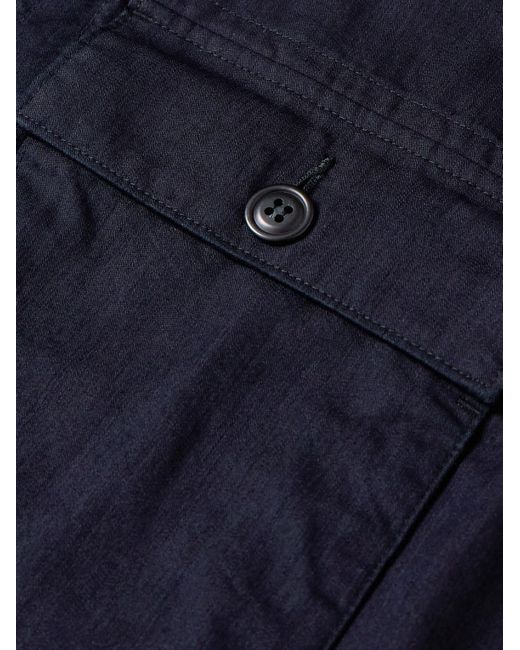 Camicia cargo in misto cotone tinta indaco di Blue Blue Japan in Blue da Uomo