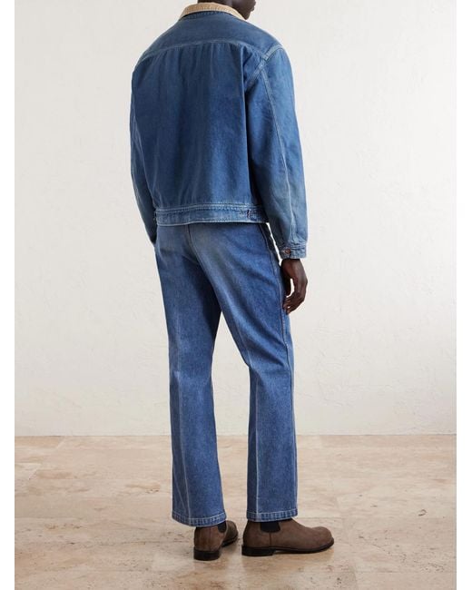 Kapital Blue Virgin Mary Reversible Corduroy-trimmed Denim Jacket for men