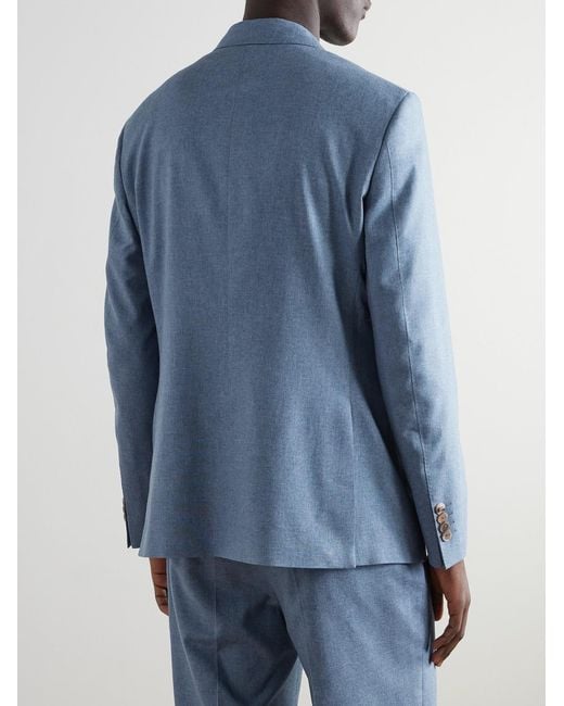 Etro Blue Silk And Cashmere-Blend Suit Jacket for men