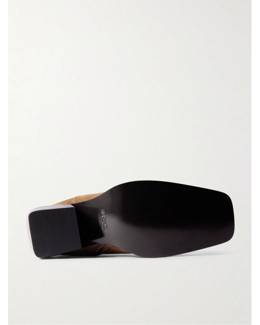 Versace Brown Angelo Embellished Suede Boots for men