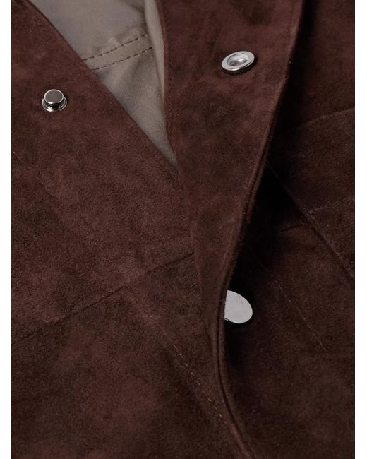 STÒFFA Brown Wave Suede Overshirt for men
