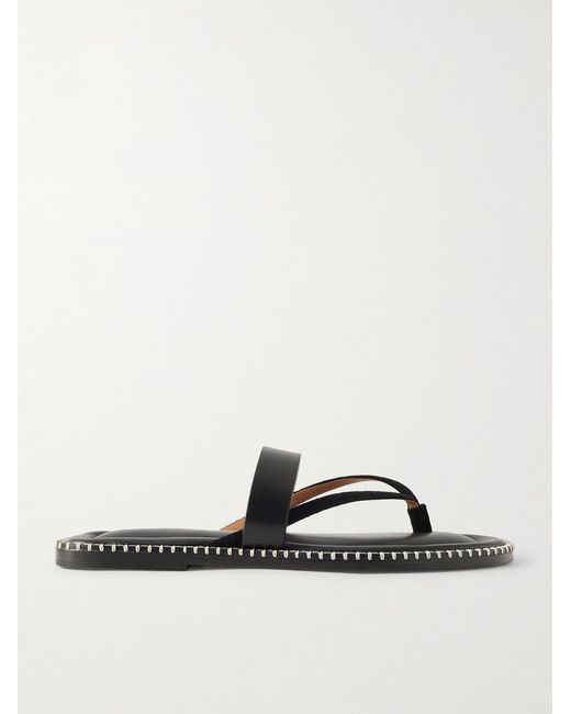 Dries Van Noten Black Leather And Suede Sandals for men