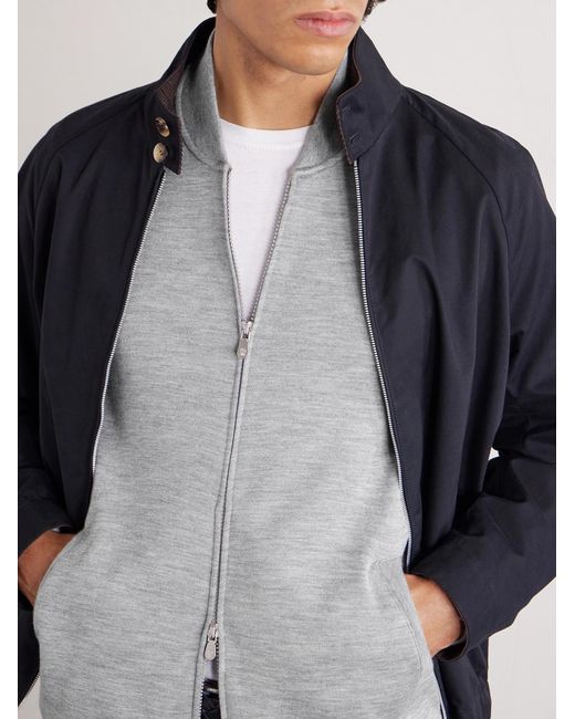 Brunello Cucinelli White Cashmere-blend Zip-up Sweatshirt for men