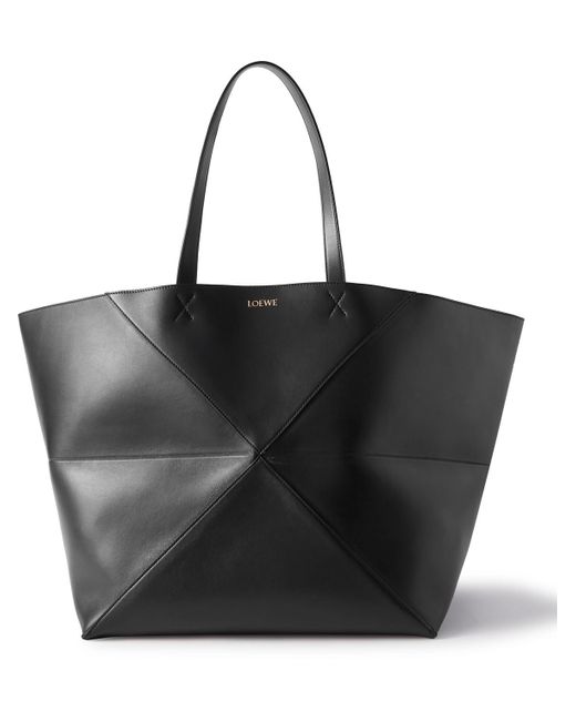 Loewe Black Puzzle Fold Extra-large Panelled Leather Tote Bag for men