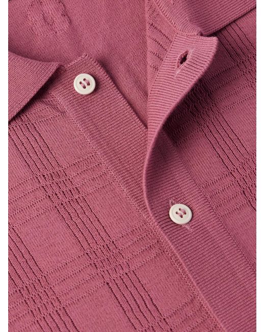 Camicia slim-fit in cotone jacquard di Lardini in Pink da Uomo