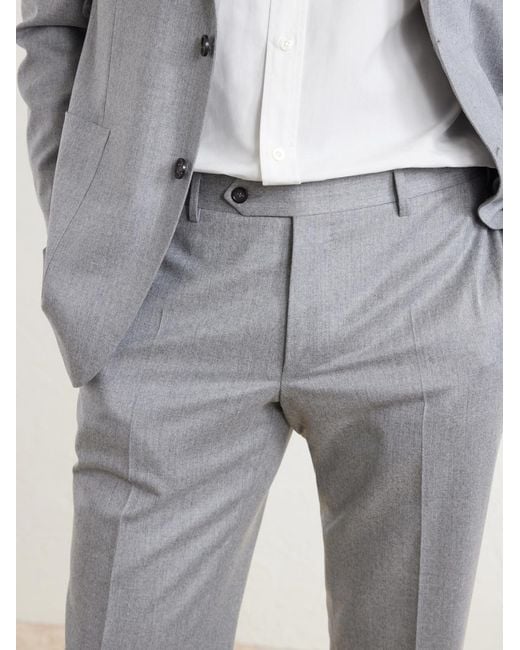 Canali Gray Straight-Leg Wool-Flannel Suit Trousers for men