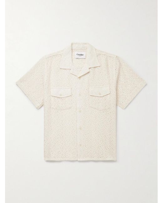 Corridor NYC Natural Camp-collar Cotton And Nylon-blend Lace Shirt for men