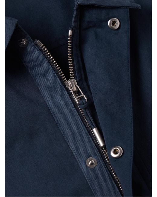Folk Blue Signal Garment-dyed Cotton-twill Coach Jacket for men