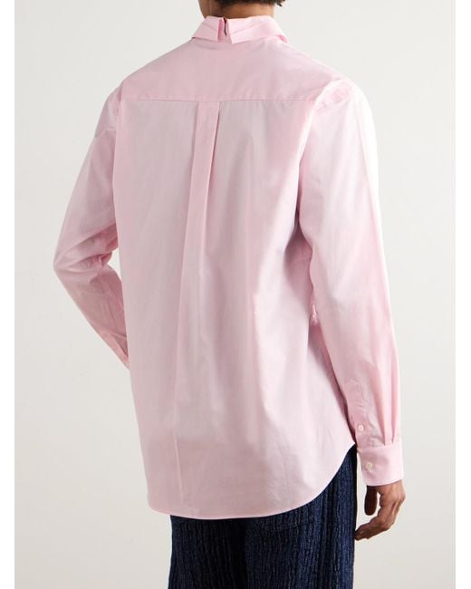 Marni Pink Oversized Logo-embroidered Colour-block Cotton-poplin Shirt for men