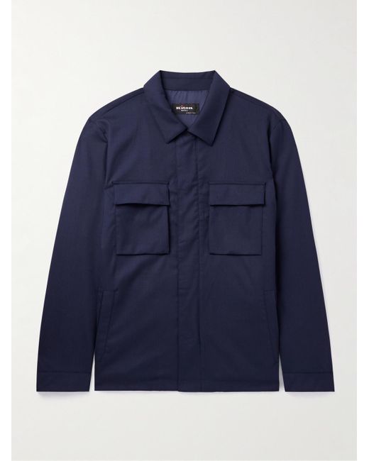 Kiton Hemdjacke aus einer Wollmischung in Blue für Herren