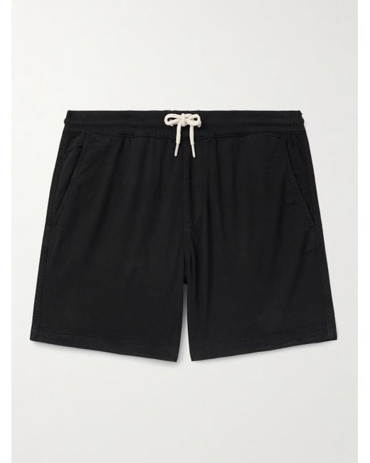 NN07 Black Gregor Straight-Leg Tencel Lyocell And Lenzing Ecovero-Blend Twill Drawstring Shorts for men