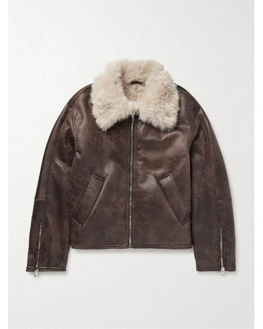 Séfr Asante Faux Shearling Jacket in Brown for Men | Lyst UK