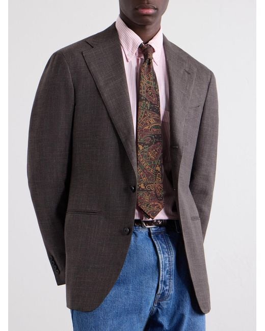 Drake's Natural 7Cm Paisley-Print Wool And Silk-Blend Tie for men