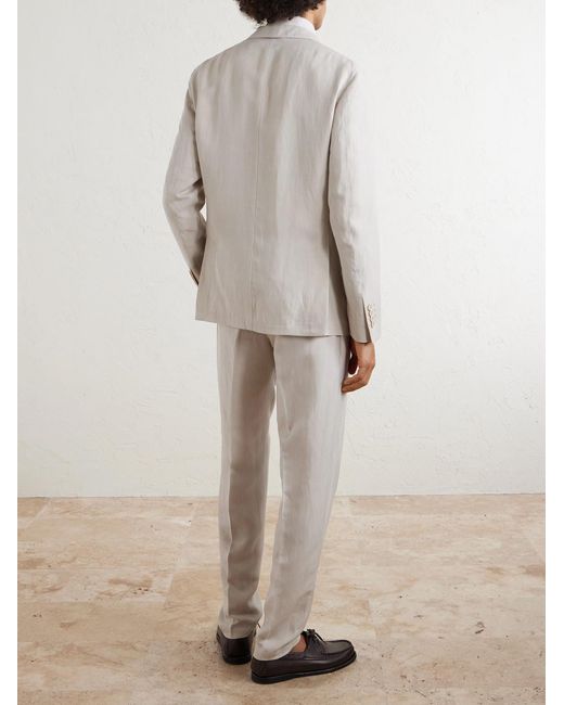 Eleventy Natural Lyocell And Linen-blend Suit Jacket for men