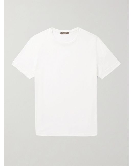 Loro Piana White Slim-fit Silk And Cotton-blend Jersey T-shirt for men