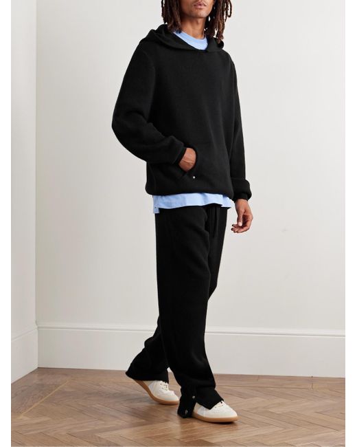 God's True Cashmere Black Cashmere Hoodie for men