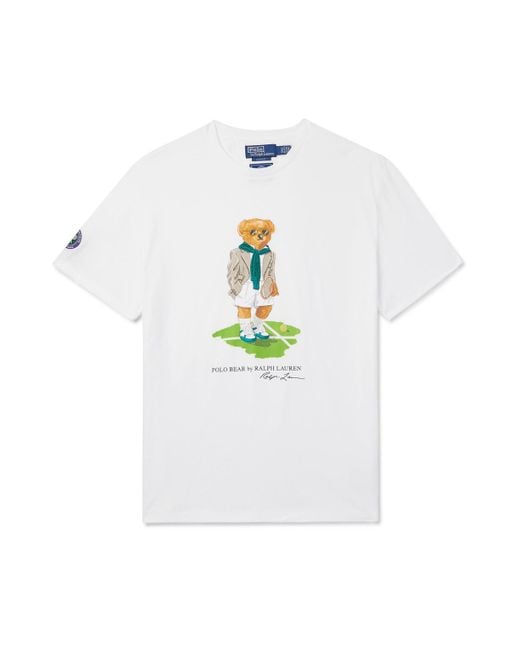 Polo Ralph Lauren Men's White Wimbledon Appliquéd Printed Cotton