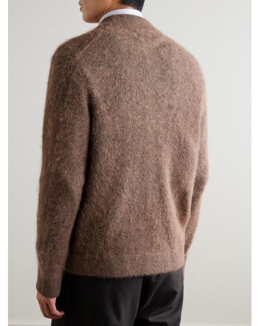 NN07 Boris 60012 Cardigan aus einer Alpakawollmischung mit Reißverschluss in Brown für Herren