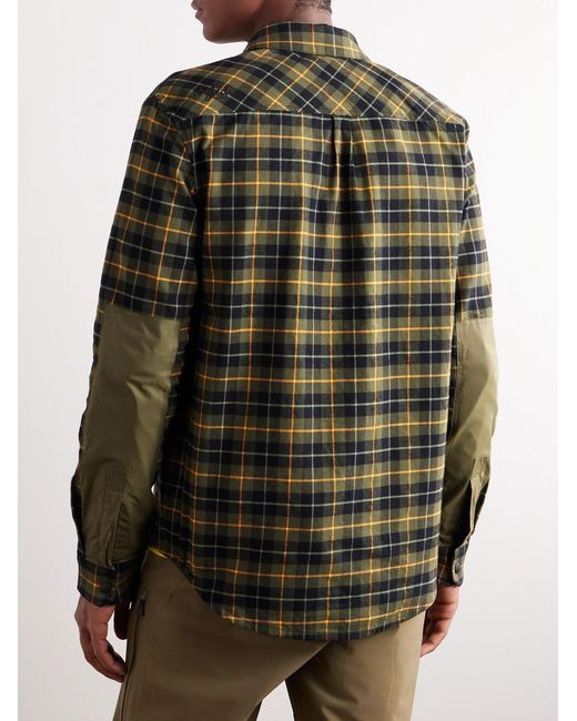 Aztech Mountain Green Loge Peak Checked Brushed Cotton-blend Shirt for men