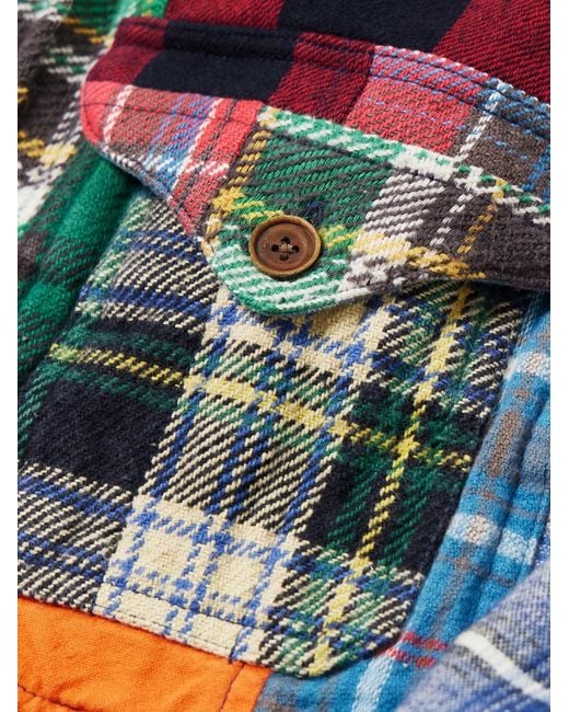Polo Ralph Lauren Red Polo Country Checked Patchwork Cotton-Flannel Shirt for men