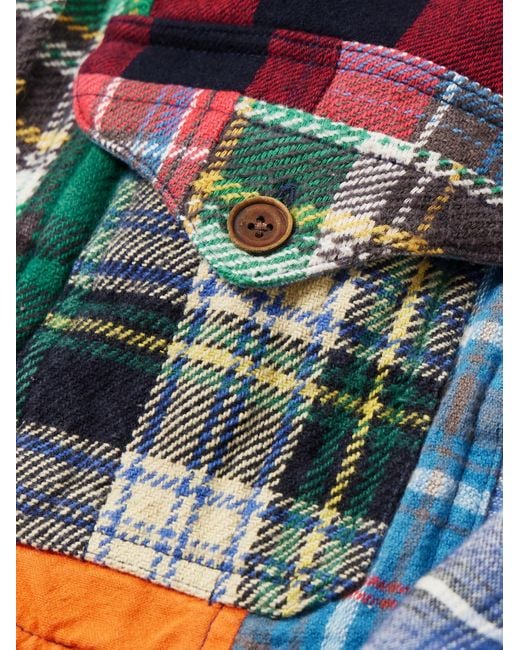 Polo Ralph Lauren Polo Country kariertes Hemd aus Baumwollflanell in Patchwork-Optik in Red für Herren