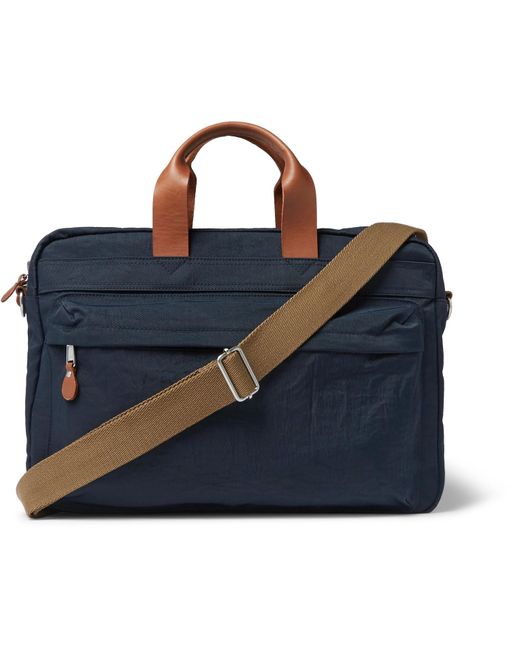 J.Crew Blue Harwick Leather-trimmed Canvas Briefcase for men
