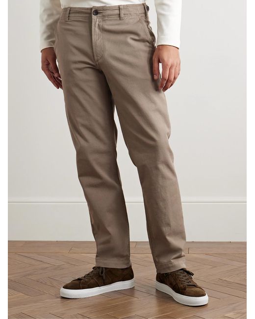 Mr P. Natural Samuel Straight-Leg Cotton-Blend Twill Trousers for men