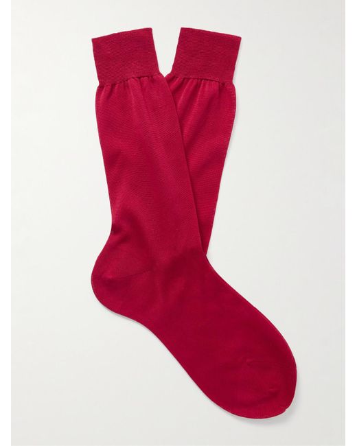 Anderson & Sheppard Red Cotton Socks for men
