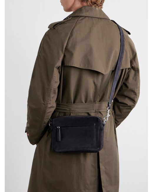 Officine Creative Black Quentin 25 Suede Messenger Bag for men