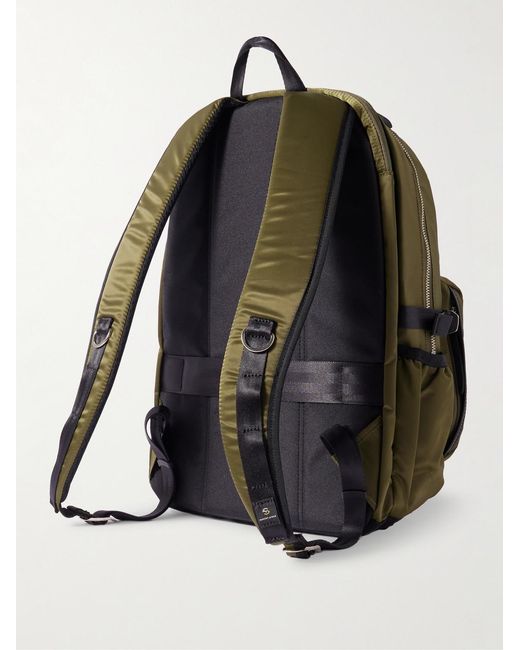 Master Piece Green Lightning Cordura-Trimmed Nylon-Twill Backpack for men