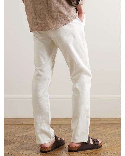 Frescobol Carioca White Bruno Straight-leg Cotton-blend Trousers for men