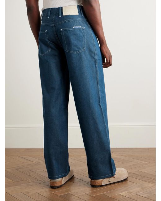 Jeans A Gamba Larga di STORY mfg. in Blue da Uomo