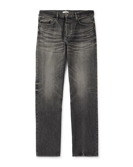 Fear Of God Gray Straight-Leg Logo-Appliquéd Jeans for men